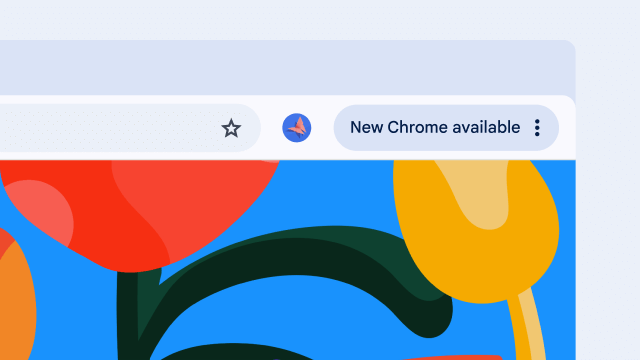 抽象 UI 的一部分显示 Chrome 已准备好更新。